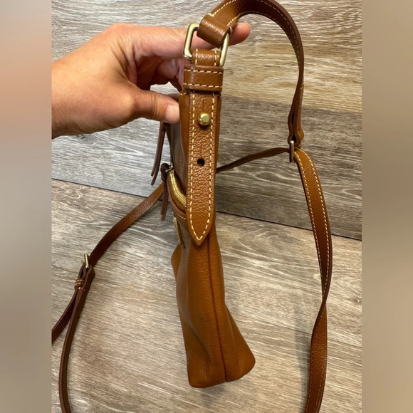 Dooney & Bourke brown pebble grain leather crossbody Y2k - Picture 8 of 15